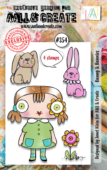 Aall & Create , #354 - A7 Clear Stamp Set - Bunny & Bunnies