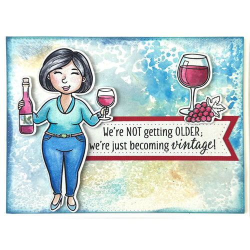 Dare2B Artzy Wine Between Friends clear stamps