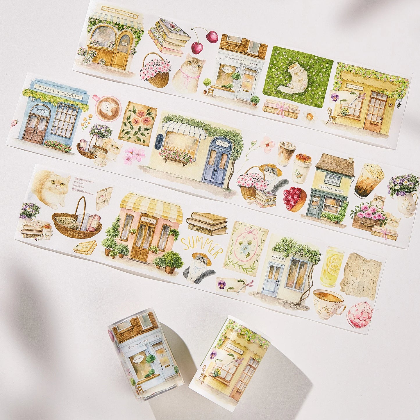 Washi Tape Store - Pre-cut Summer Café Wide PET Tape