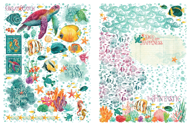 Graphic 45 Seas The Day Rub-On Transfer Set