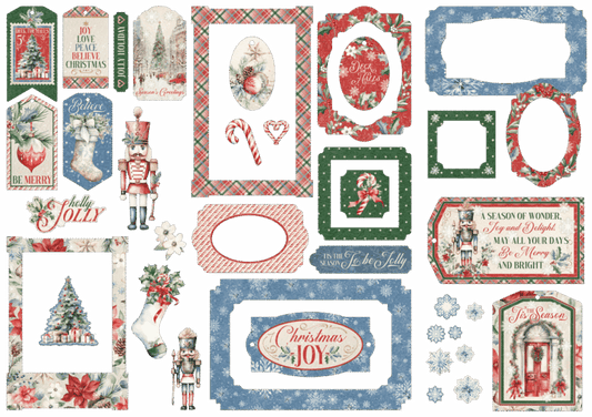 Graphic 45 Deck The Halls Chipboard Pieces And Tags