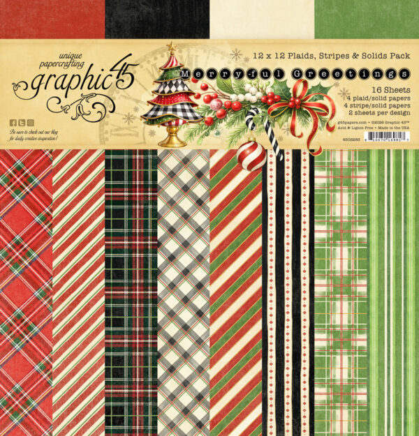 Merry-ful Greetings 12×12 Plaids & Stripes Pack