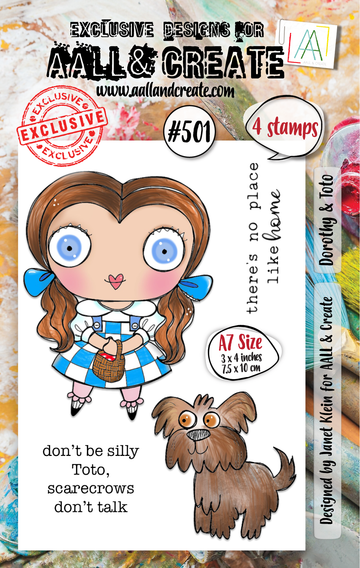 Aall & Create , #501 - A7 Clear Stamp Set - Dorothy & Toto