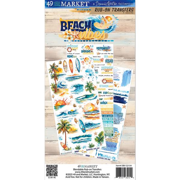 49th and Market Beach Vibes Rub On Transfers A Dennis Bruton Collection- 3 sheets - DBV32154