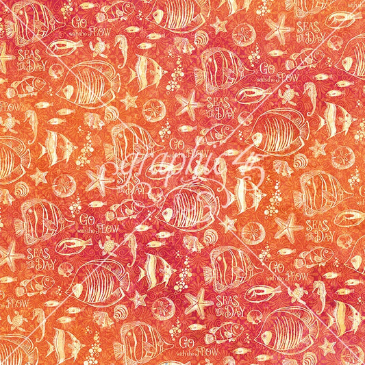 Graphic 45 Seas The Day Hugs And Fishes Sheet