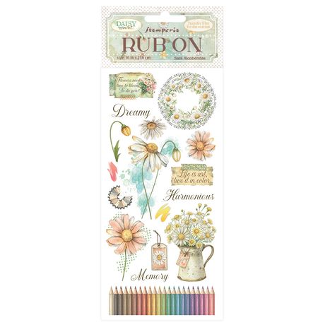 **PRE-ORDER ONLY** Stamperia Rub-On - Daisy Art Harmonious