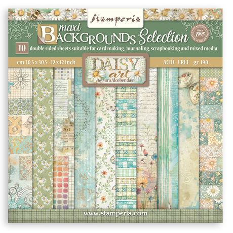 **PRE-ORDER ONLY** Stamperia Backgrounds Double-Sided Paper Pad 12x12 10/Pgk - Daisy Art