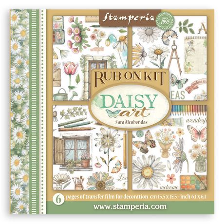 **PRE-ORDER ONLY** Stamperia Assortment Rub-On Kit 6/Pkg - Daisy Art