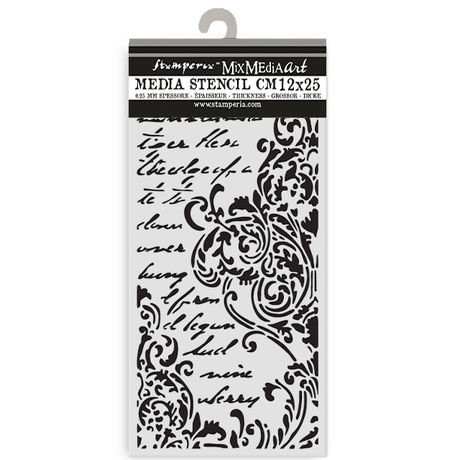 **PRE-ORDER ONLY** Stamperia Stencil 4.72X9.84 - Secret Diary Frieze With Lettering
