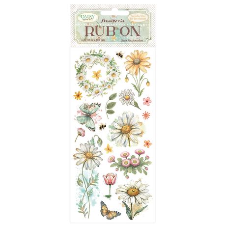 **PRE-ORDER ONLY** Stamperia Rub-On - Daisy Art Daisy And Butterfly