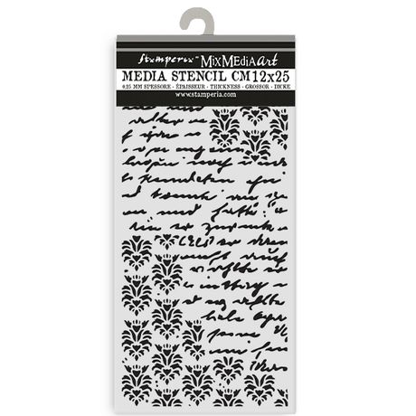 **PRE-ORDER ONLY** Stamperia Stencil 4.72X9.84 - Secret Diary Seal And Writings
