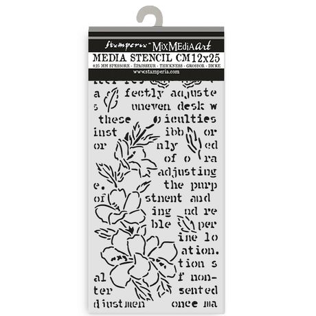 **PRE-ORDER ONLY** Stamperia Stencil 4.72X9.84 - Secret Diary Butterfly And Flower