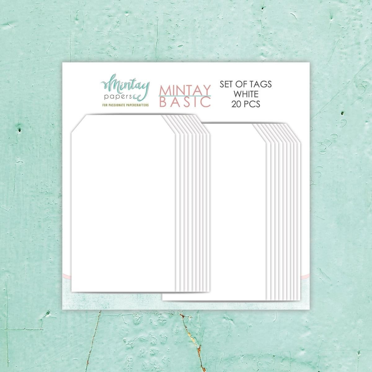 Mintay White Tags 20 Pcs Paper Die Cuts MTBASICTAG1