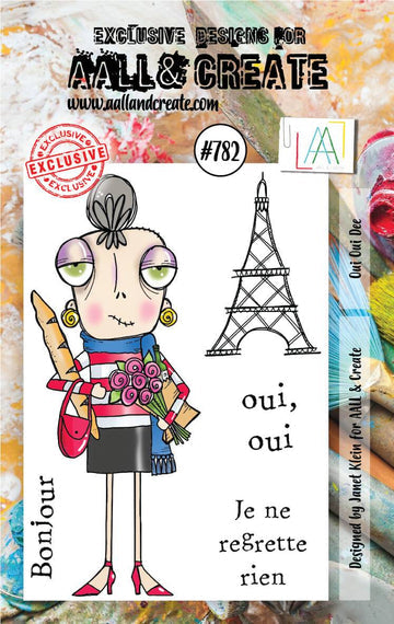 Aall & Create , #782 - A7 Clear Stamp Set - Oui Oui Dee