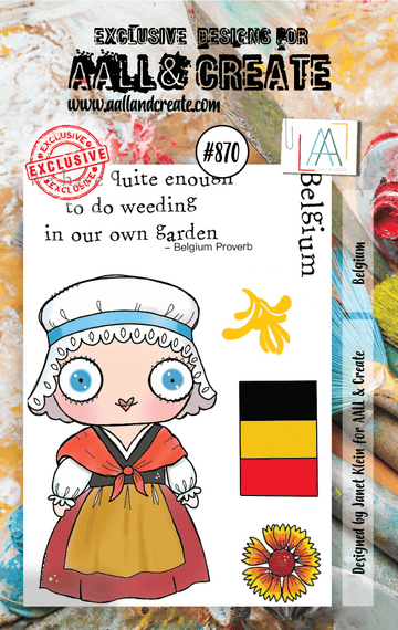 Aall & Create , #870 - A7 Clear Stamp Set - Belgium