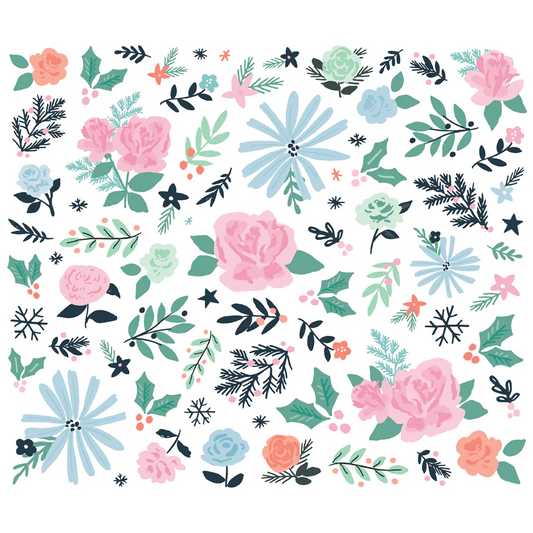 Simple Stories, Winter Wonder Floral Bits 73 pieces