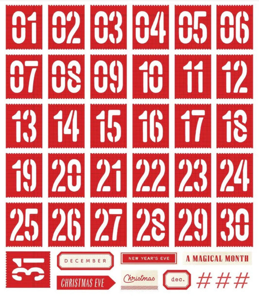 Simple stories, Simple Vintage Holly Jolly number bits 40 pieces