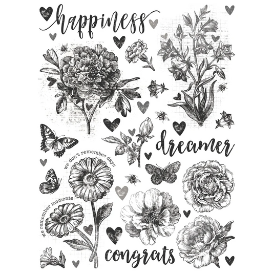 Simple Stories, Botanicals, Simple, Vintage Essentials Rub-Ons transfer sheets