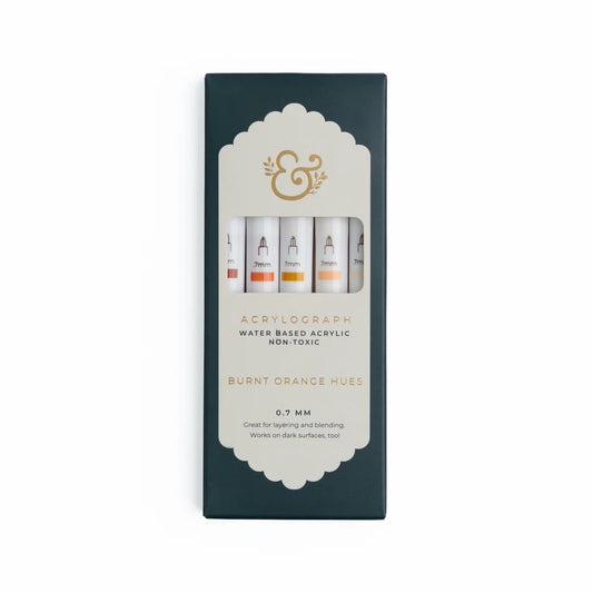 Archer & Olive - Burnt Orange Hues Sets of 5 - Acrylograph