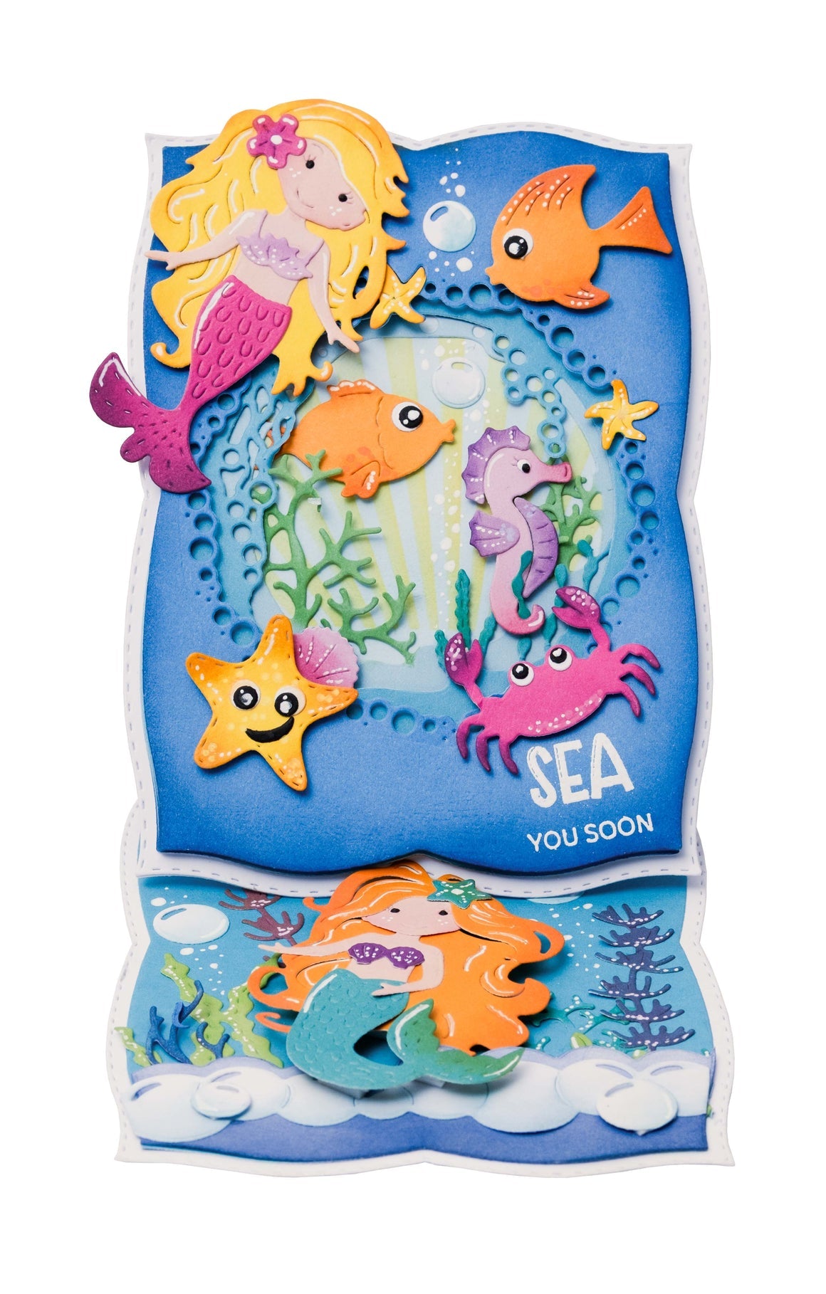 Spellbinders StudioLight Creative Craft Lab Mermaid Friendz Die Cut Set Stamp and Die Cut Set