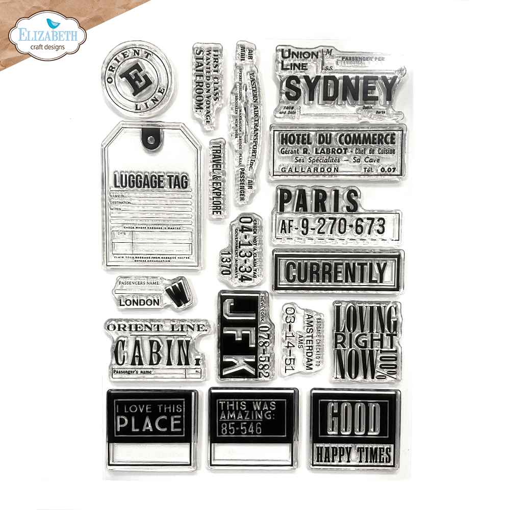 Elizabeth Craft Designs - Die and Clear Photopolymer Stamp Set - Correspondence from the Past 03
