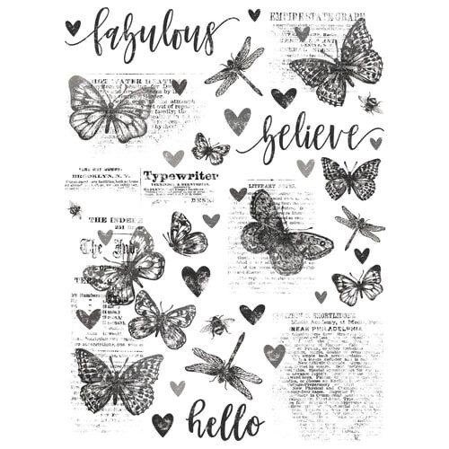 Simple Stories, Simple Vintage essentials, butterflies ribbons 6 x 8 transfer sheets