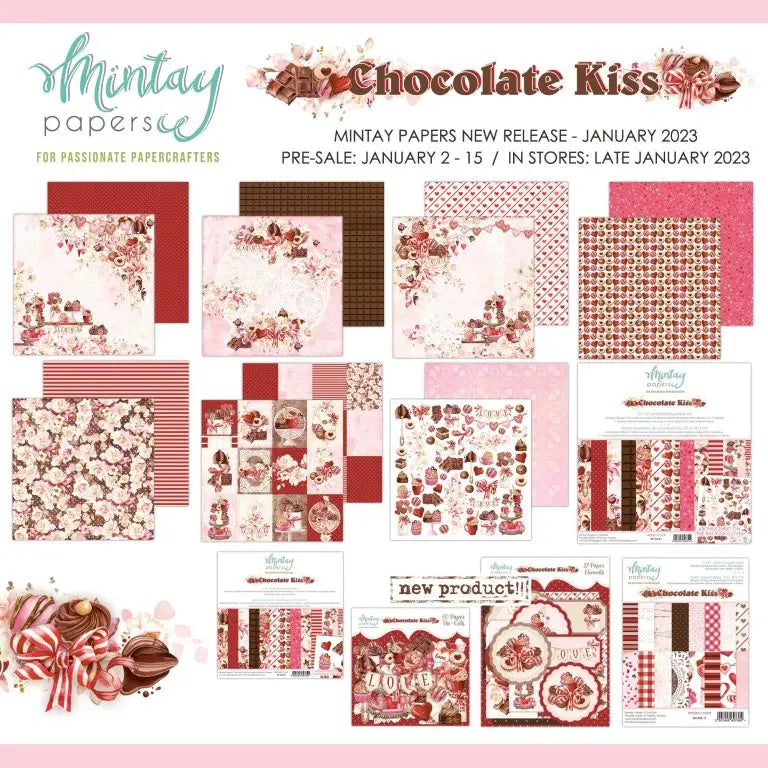 Mintay Chocolate Kiss 12x12 Scrapbooking Paper Kit