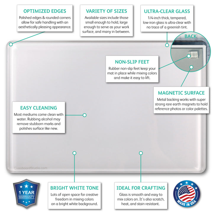 Craftinest Magnetic Glass Craft Mats (18x24")