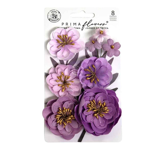 Prima Marketing Bewitched Purple Flowers Flower Embellishments 680589