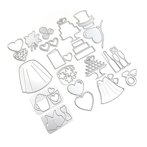 Elizabeth Craft Designs Valentines & Wedding Accessories - 2207 Die Cuts (2203 big mouse die sold separately)