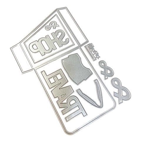 Elizabeth Craft Designs - Once In A Lifetime Collection - Dies - Slanting Library Pocket with Bag