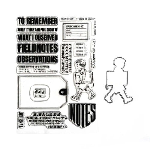 Elizabeth Craft Designs - Planner Essentials Collection - Die and Clear Photopolymer Stamp Set - Field Notes