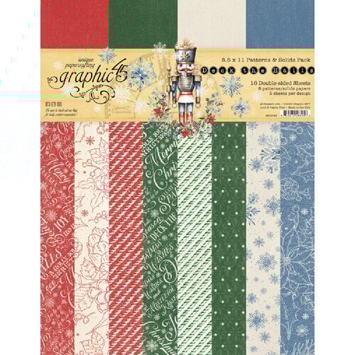 Graphic 45 Deck The Halls 8.5X11 Patterson & Solids