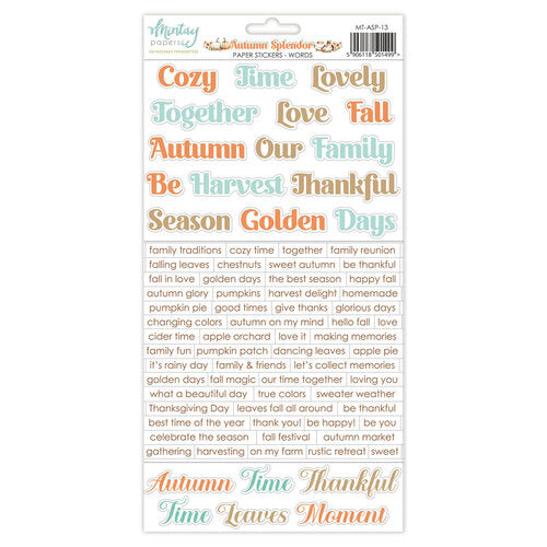 Mintay Autumn Splendor Paper Stickers - Words
