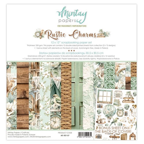 Mintay Rustic Charms 12x12 Paper Pack 12x12 Paper MTRST07
