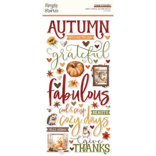 Simple Stories Foam Stickers Simple Vintage Autumn Breeze - Qty 90 - 25126
