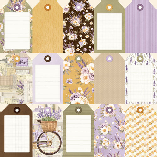 Simple Stories - Simple Vintage Lavender Fields Collection - 12 x 12 Double Sided Paper - Tag Elements