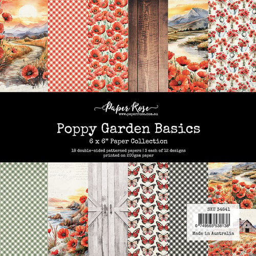 Paper Rose Poppy Garden 6x6 Paper Collection