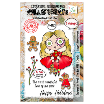 Aall & Create , #TP-1192 - A7 Stamp Set - Ginger’s Gingerbread