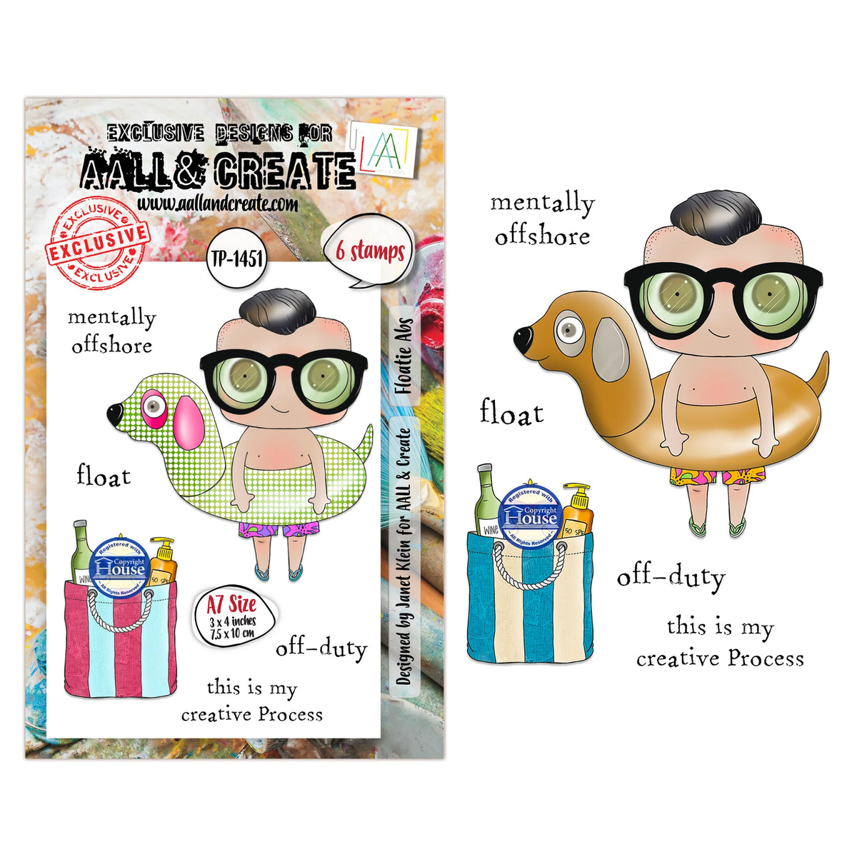#TP-1451 - A7 Stamp Set - Floatie Abs
