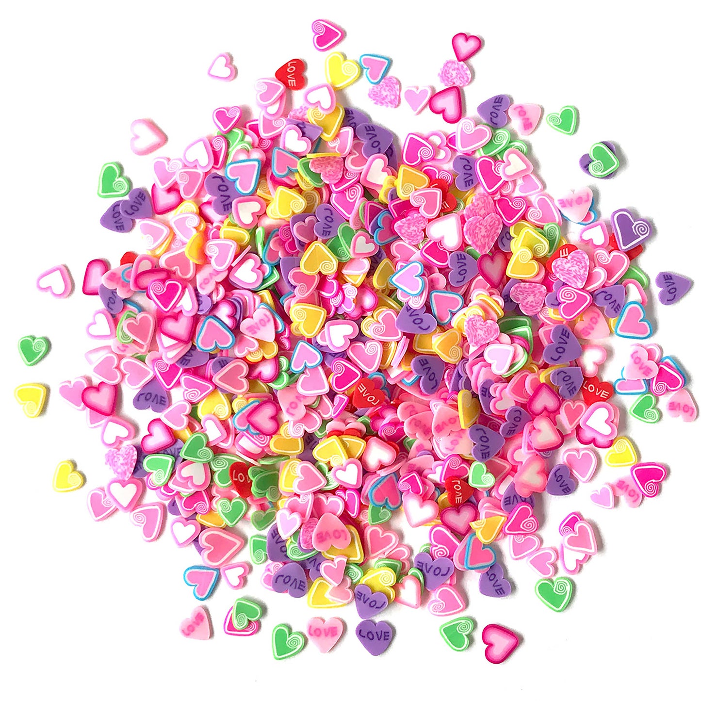 Buttons Galore & More - Candy Hearts Polymer Clay Craft Embellishments
