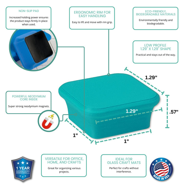 Mega Strong Neodymium MiniBar Magnets - Seaside Teal