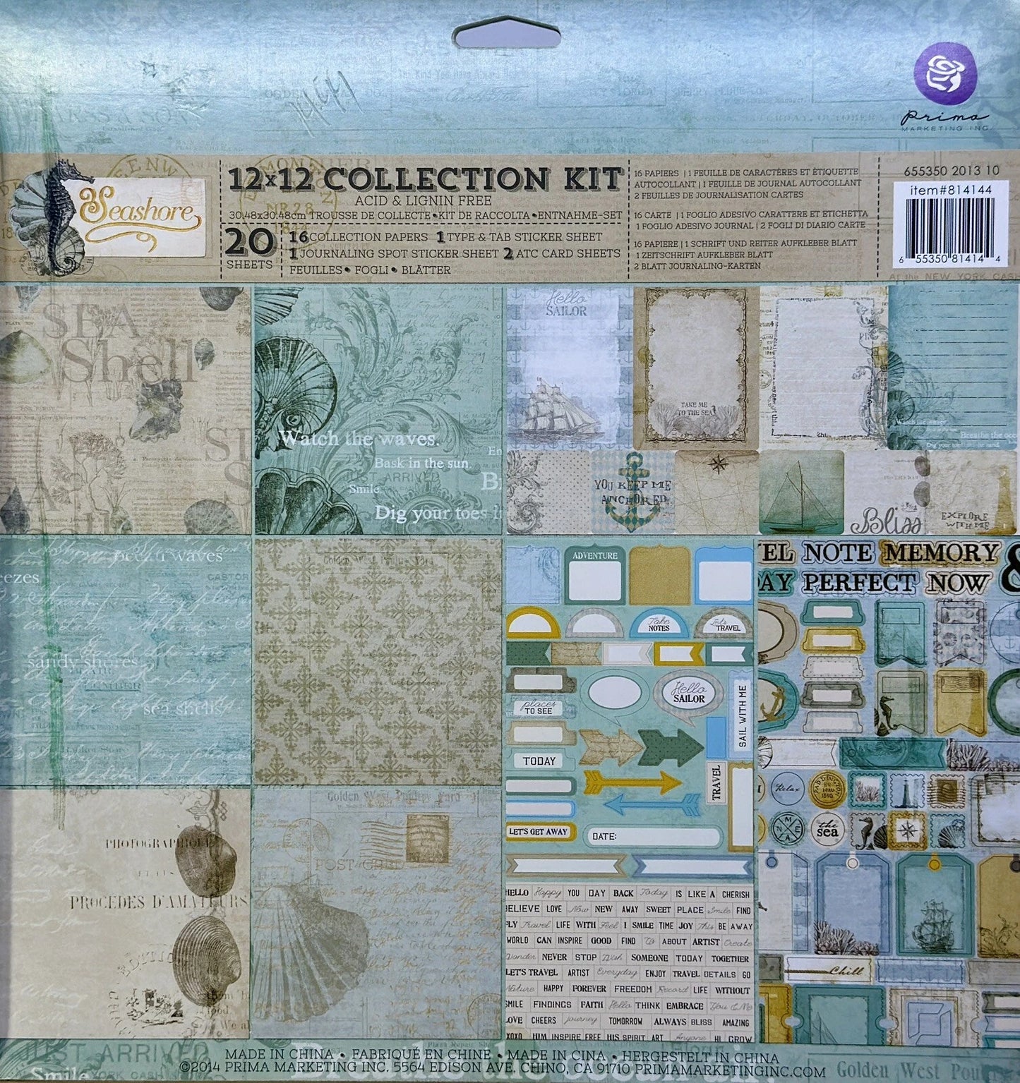 Prima Marketing Collection Kit 12inX12in 20/Pkg-Seashore