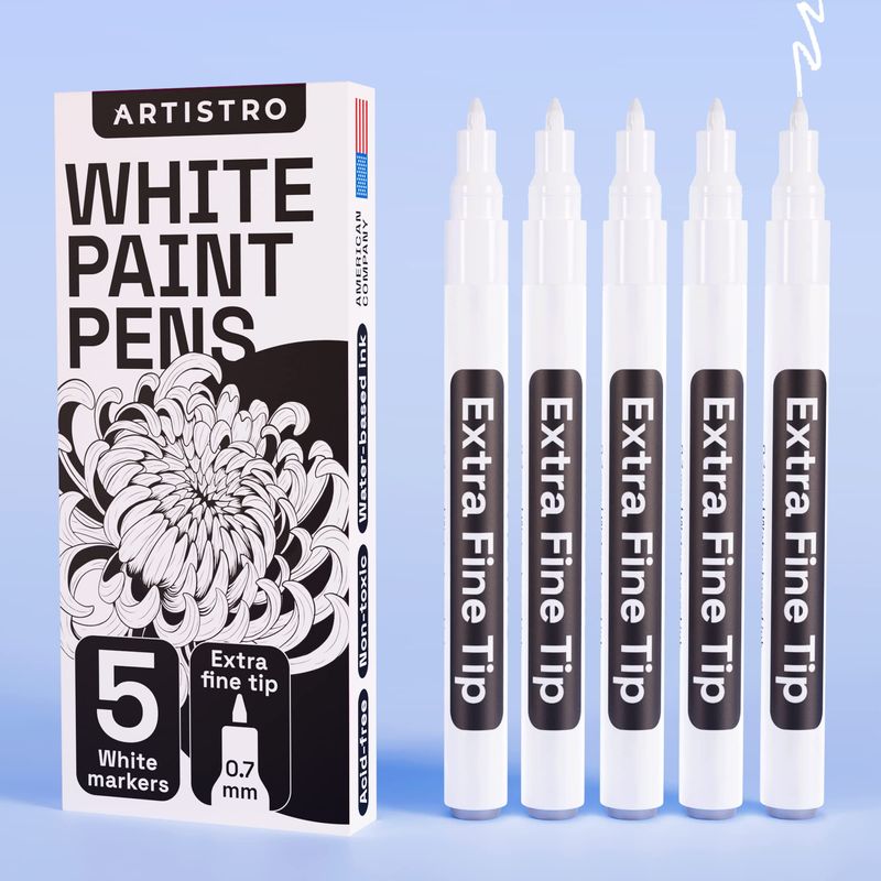 Artistro White paint Pens 5 Markers