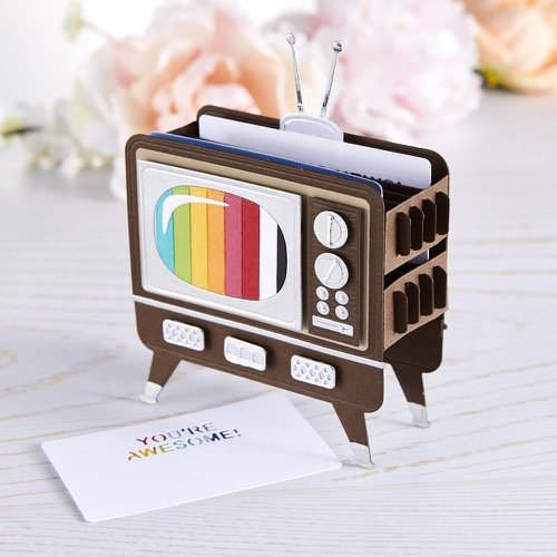 Spellbinders 3D Vignette Retro Television TV Die Cuts S5517
