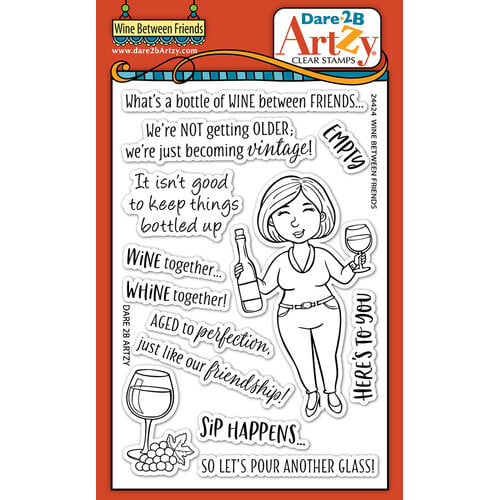 Dare2B Artzy Wine Between Friends clear stamps