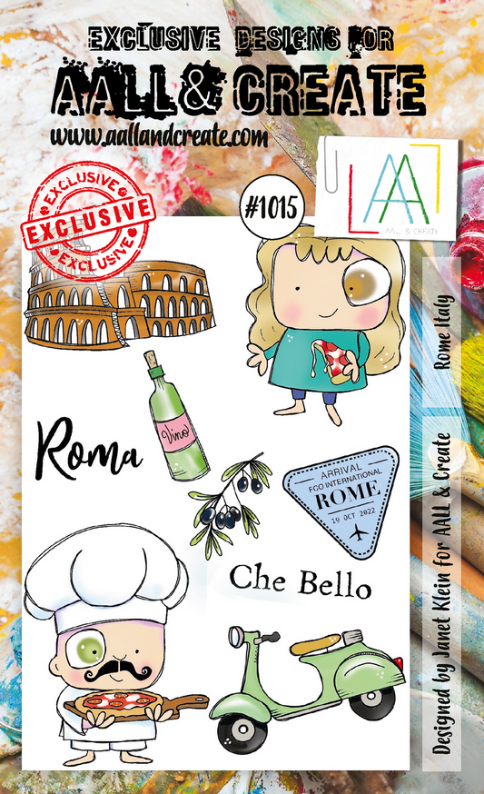 #1015 - A6 Stamp Set - Rome Italy