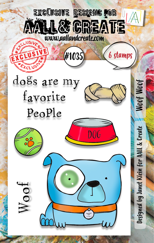 #1035 - A7 Stamp - Woof Woof