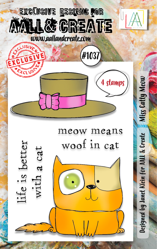 #1037 - A7 Stamp - Miss Catty Meow