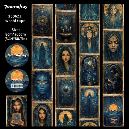 Washi Tape - 80mm*200cm Vintage Tarot Goddess Character Landscape